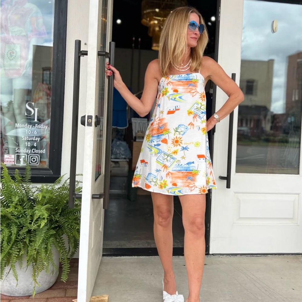 Floral and Beach Print Sundress